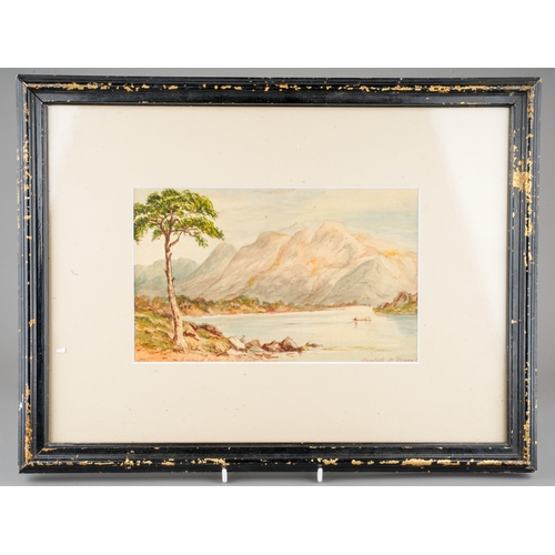 214 - A collection of watercolours and prints to include: Gummock Water Cumberland, w/c, signed by Elizabe... 