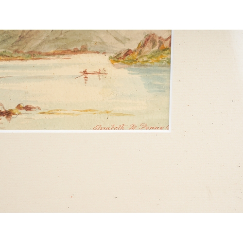 214 - A collection of watercolours and prints to include: Gummock Water Cumberland, w/c, signed by Elizabe... 