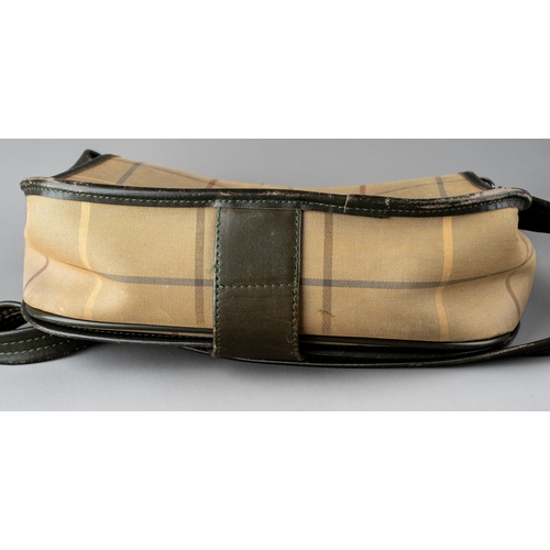 224 - Burberry bags - two canvas saddle bags, both of the same design, to include a beige checked canvas e... 