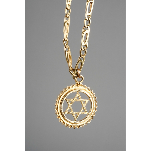 37 - A 9ct gold star pendant and fancy-link chain, total gross weight approx 17.8g