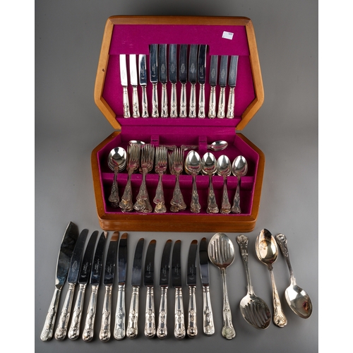 230 - A collection of EPNS King's Pattern cutlery in fitted canteen (Q)