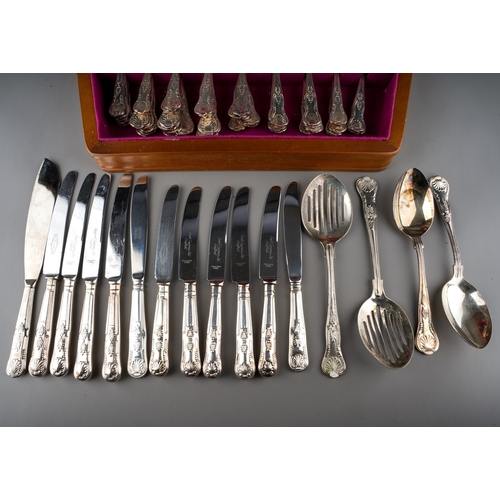 230 - A collection of EPNS King's Pattern cutlery in fitted canteen (Q)