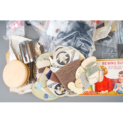 93 - Sewing Interest: a collection of miscellaneous vintage buttons, some sets, various sized together wi... 