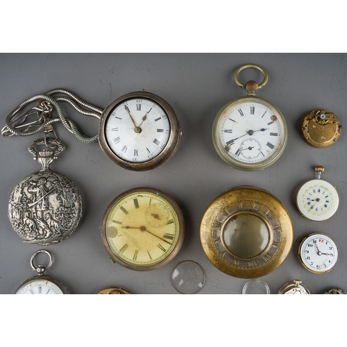 113 - A collection of pocket watches, including a George III silver pair cased pocket watch, Roberts Londo... 