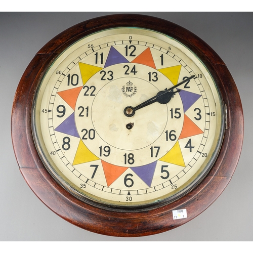 273 - WW2 RAF Sector Clock. In the case of Mahogany, the face is still vibrant with colour with RAF Emblem...