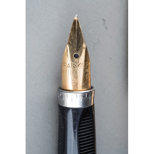 A rolled gold Parker pen, the 14K nib stamped PARKER 585 FRANCE