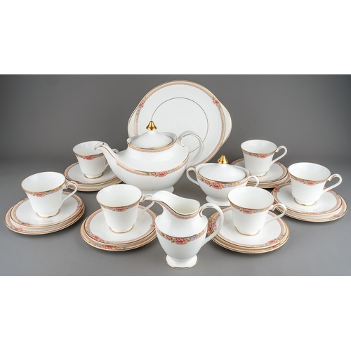 485 - A Royal Doulton Darjeeling H5247 six piece tea set to include: teapot, sugar bowl, milk jug, cups, s... 