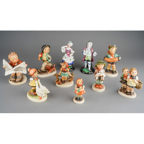 486 - Collection of Hummel figures and 2 further German porcelain figurines.