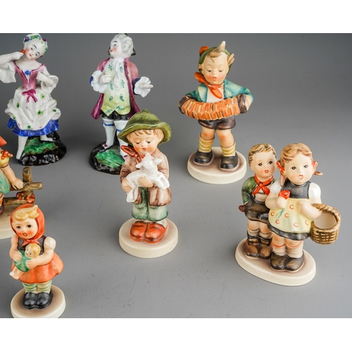 486 - Collection of Hummel figures and 2 further German porcelain figurines.