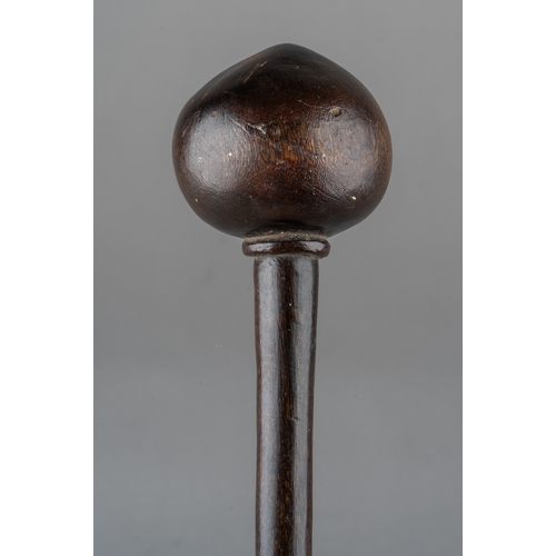 533 - A rare 19th century carved rhino horn tribal Knobkerrie club, probably from the Zulu nation.

Approx...