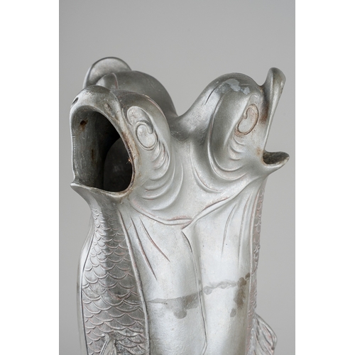 534 - German Osiris Art nouveau Pewter 3 fish jug designed by Hermann Gradl circa 1898