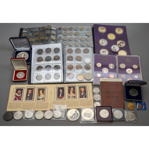 455 - Collection of coins to include some silver and half silver coinage in albums, proof sets, 1797 cartw... 