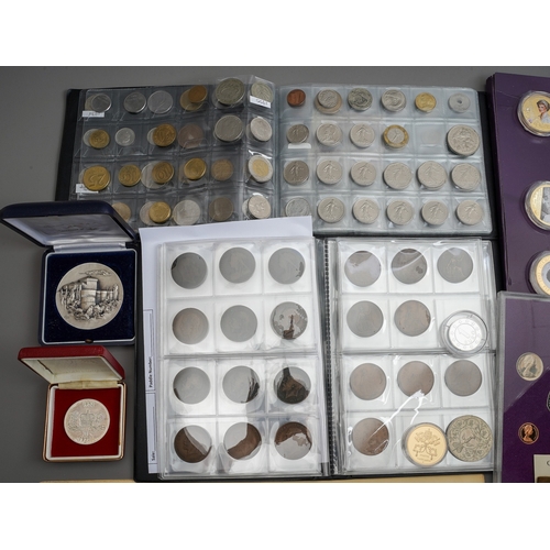 455 - Collection of coins to include some silver and half silver coinage in albums, proof sets, 1797 cartw... 