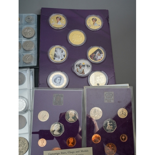 455 - Collection of coins to include some silver and half silver coinage in albums, proof sets, 1797 cartw... 