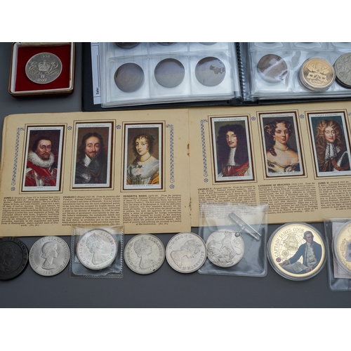 455 - Collection of coins to include some silver and half silver coinage in albums, proof sets, 1797 cartw... 