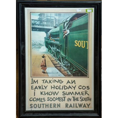 600 - A reproduction framed colour Southern Railway poster - 