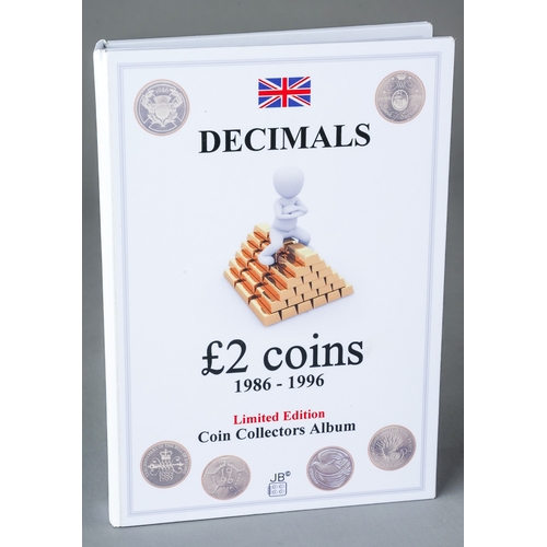 612 - Limited edition Coin collectors album with £2 coins issued between 1986-1996, 7 in total