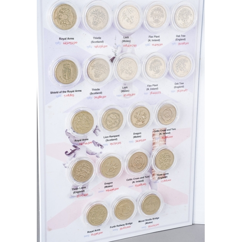 615 - Limited edition coin collectors album complete with specimens of all the £1 coins issued between 198... 