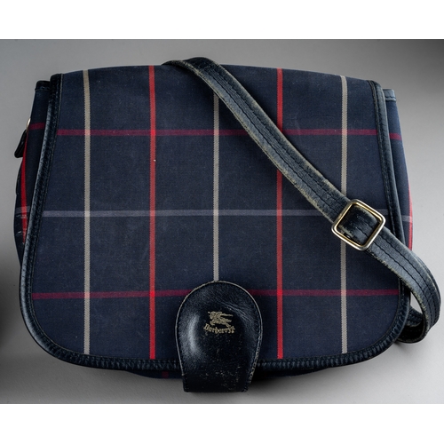 Burberry bags - two canvas saddle bags, both of the same design, to ...
