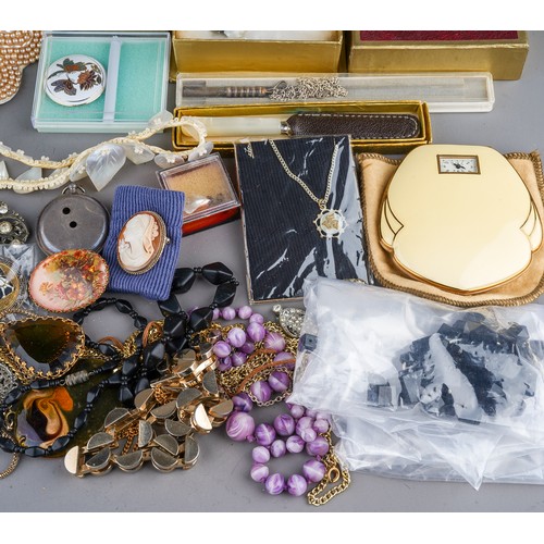 63 - A collection of jewellery, including silver bangles, watch chain, charm bracelet, filigree necklace,... 