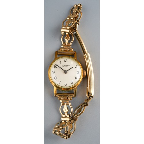 79 - An 18k yellow gold Eldor ladies wristwatch and strap, total gross weight approx 25.3g; together with... 