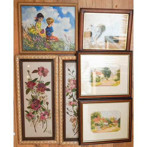 136 - Assorted framed vintage photographs, watercolours and prints (2 boxes)