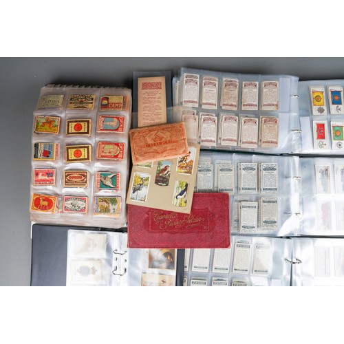 149 - Assorted vintage cigarette cards, match box covers, silk cigarette cards etc (1 box)