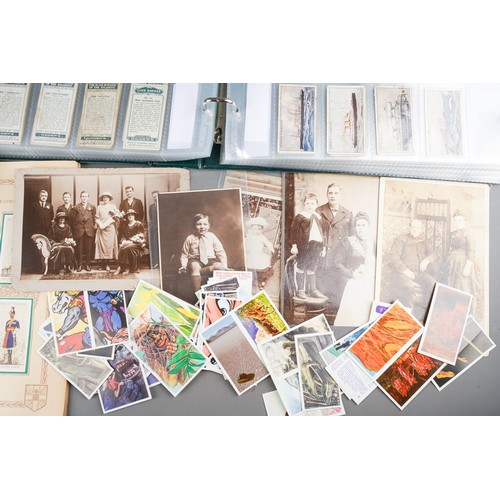 149 - Assorted vintage cigarette cards, match box covers, silk cigarette cards etc (1 box)