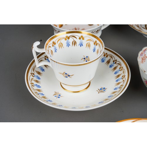 165 - Collection of early 19th Century SPODE  cups and saucers, hand painted