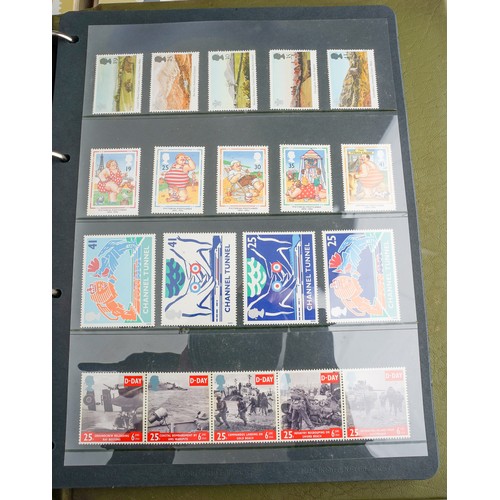 250 - A collection of approximately 440 Royal Mail stamp issue postcards presented in three purposed album... 