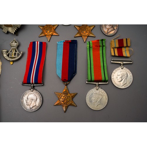 263 - WW2 British Durham Light Infantry Medal group comprising of: 1939 - 45 Star, Africa Star, Italy Star... 