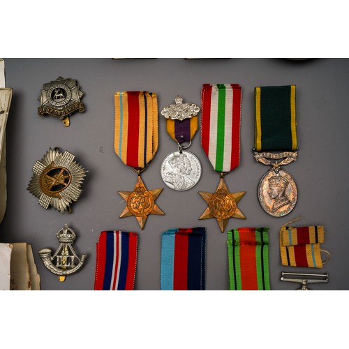 263 - WW2 British Durham Light Infantry Medal group comprising of: 1939 - 45 Star, Africa Star, Italy Star... 