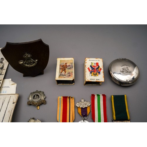 263 - WW2 British Durham Light Infantry Medal group comprising of: 1939 - 45 Star, Africa Star, Italy Star... 