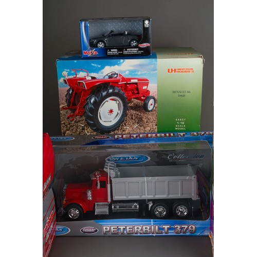 307 - Universal Hobbies. 1/16 scale Renault tractor, Majorette 1/24 Mercedes and Corvette, Superior 1/24 M... 