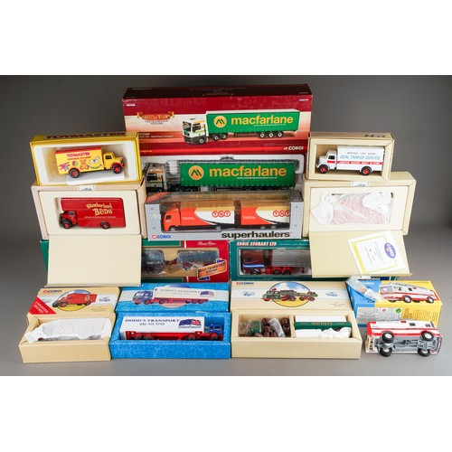 313 - Corgi classics and others.  12 boxed vehicles to include super haulers (12)