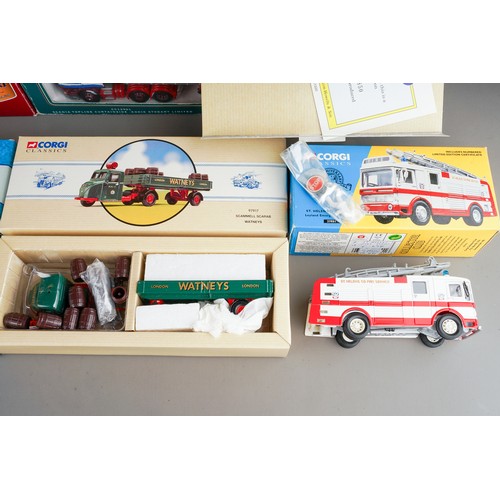 313 - Corgi classics and others.  12 boxed vehicles to include super haulers (12)