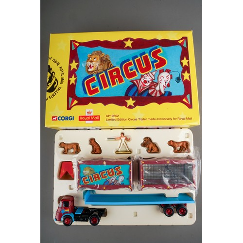 340 - Corgi CP10502 Royal Mail Ltd Edition Circus ERF with animal cage trailer.  Mint boxed (1)