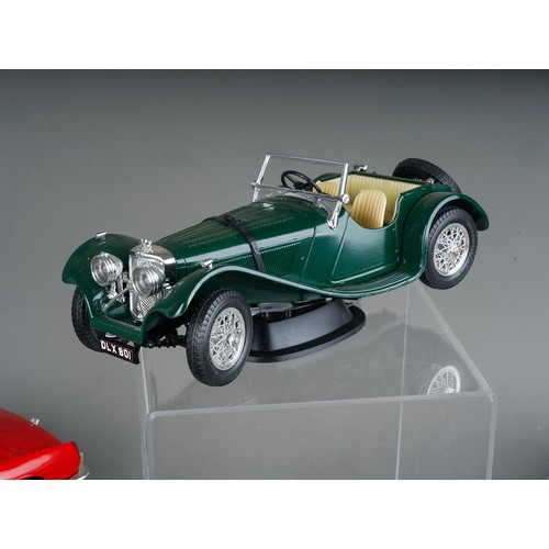 342 - A tray of 7 1/18 scale Bburago, Maisto sports cars