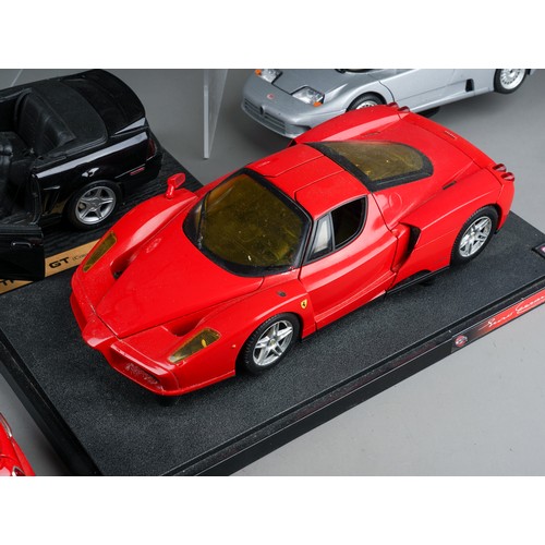 342 - A tray of 7 1/18 scale Bburago, Maisto sports cars