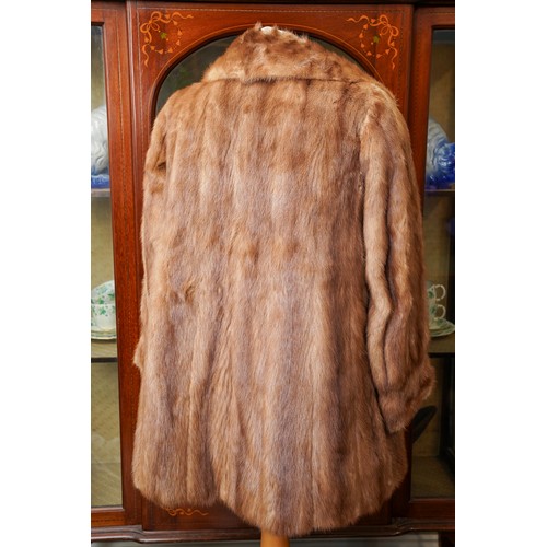 458 - 4 vintage ladies fur coats along with a leather long coat  and a Astrakhan black ladies coat (6)