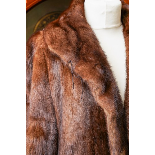 458 - 4 vintage ladies fur coats along with a leather long coat  and a Astrakhan black ladies coat (6)