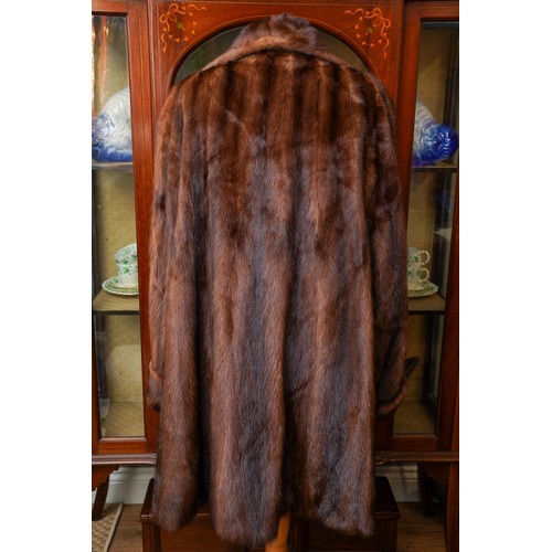 458 - 4 vintage ladies fur coats along with a leather long coat  and a Astrakhan black ladies coat (6)