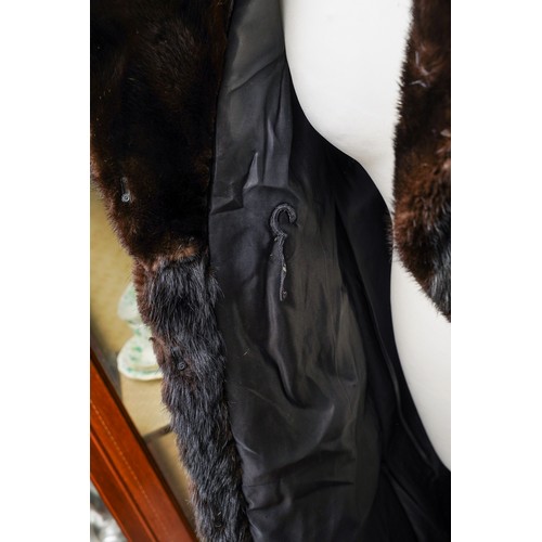 458 - 4 vintage ladies fur coats along with a leather long coat  and a Astrakhan black ladies coat (6)