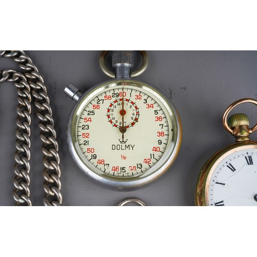 460 - A Victorian silver open face pocket watch, 50mm white enamel dial, black Roman numerals, subsidiary ... 