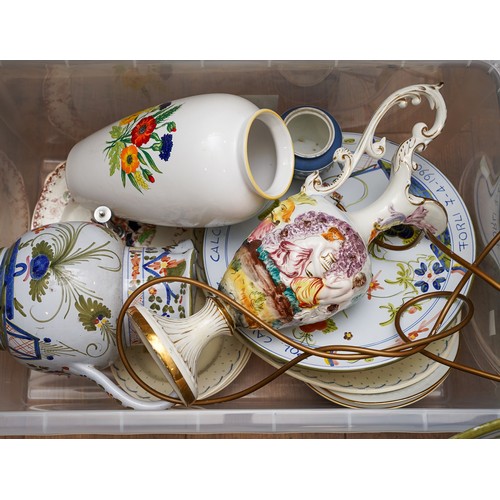 468 - 3 boxes of various porcelain to include plates, jugs, ornaments etc.