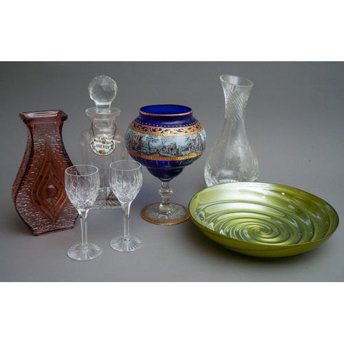 636 - Large collection of glassware to include a Venetian urn, large crystal and cut glass vases.  Glass s... 