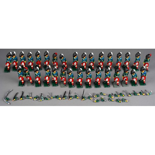 348 - Vintage Britains or similar a collection of 32 white metal Scottish Black Watch model soldiers with ... 