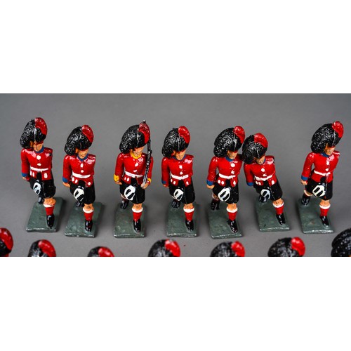 349 - Vintage Britains or similar, a collection of 14 white metal Scottish black Watch model soldiers, wit... 