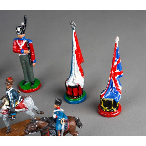 349 - Vintage Britains or similar, a collection of 14 white metal Scottish black Watch model soldiers, wit... 