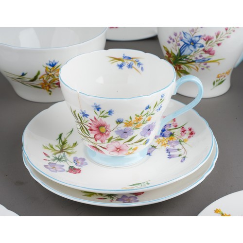 474 - A Shelley fine bone china six piece Wild Flowers pattern no: 13668 tea set comprising: cups, saucers... 